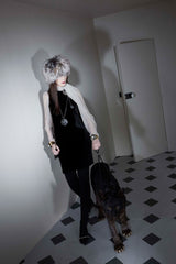 2011 Lanvin Chiffon And Velvet Mini Dress Dress arcadeshops.com