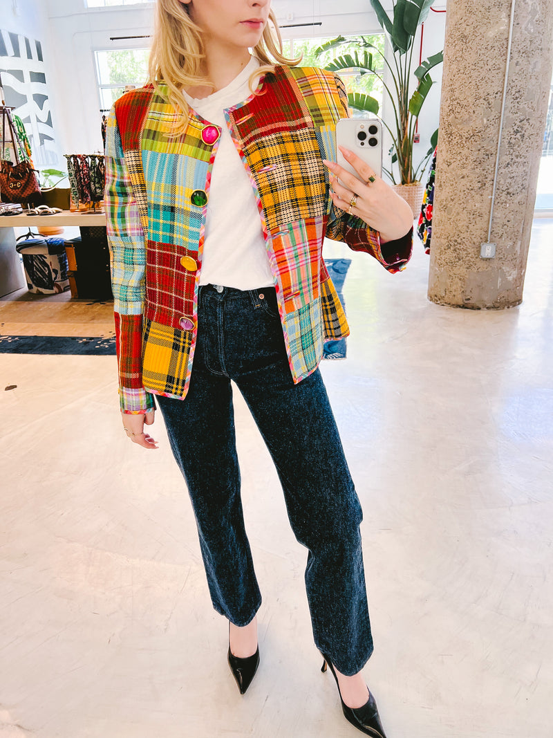 Oscar de la Renta Woven Patchwork Jacket Jacket arcadeshops.com