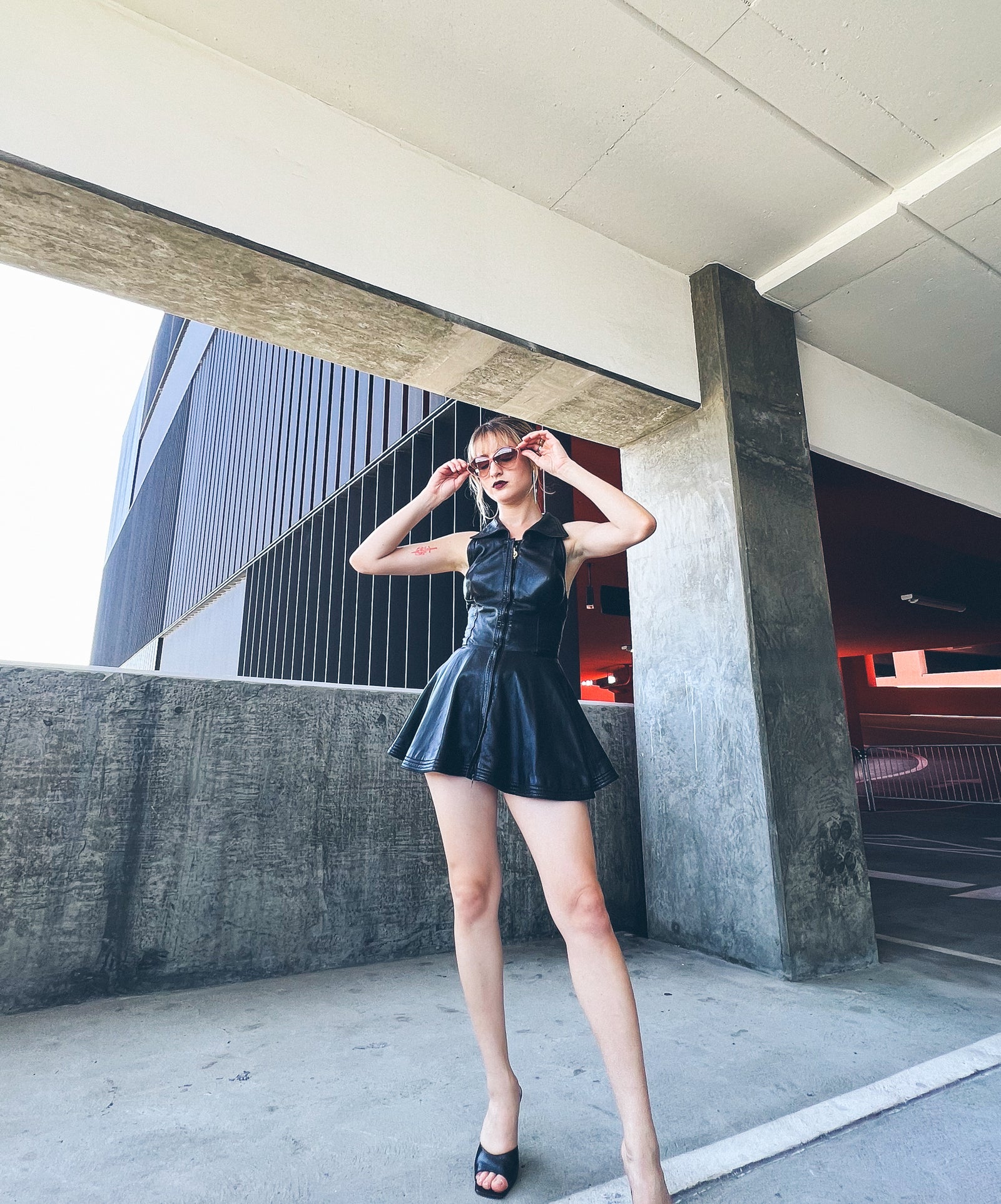 Gianni Versace Halter Leather Mini Dress