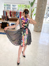 Gianni Versace Graphic Printed Laced Mini Dress Dress arcadeshops.com