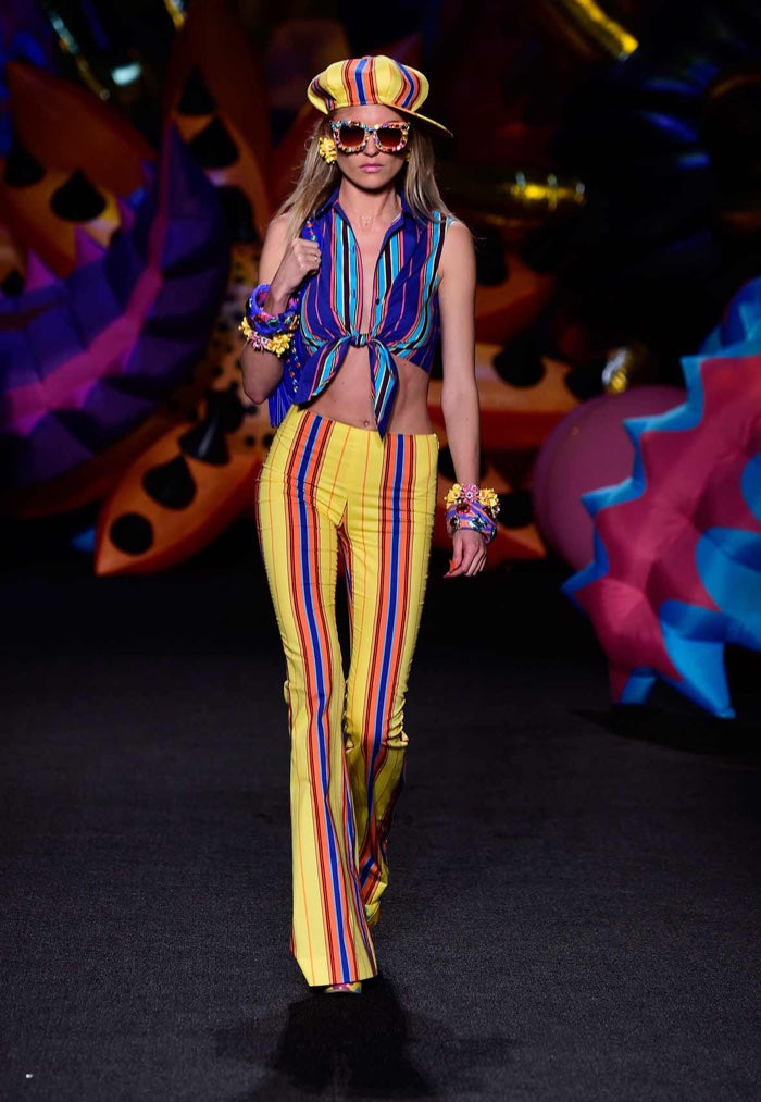 Moschino Striped Bell Bottom Ensemble Suit arcadeshops.com