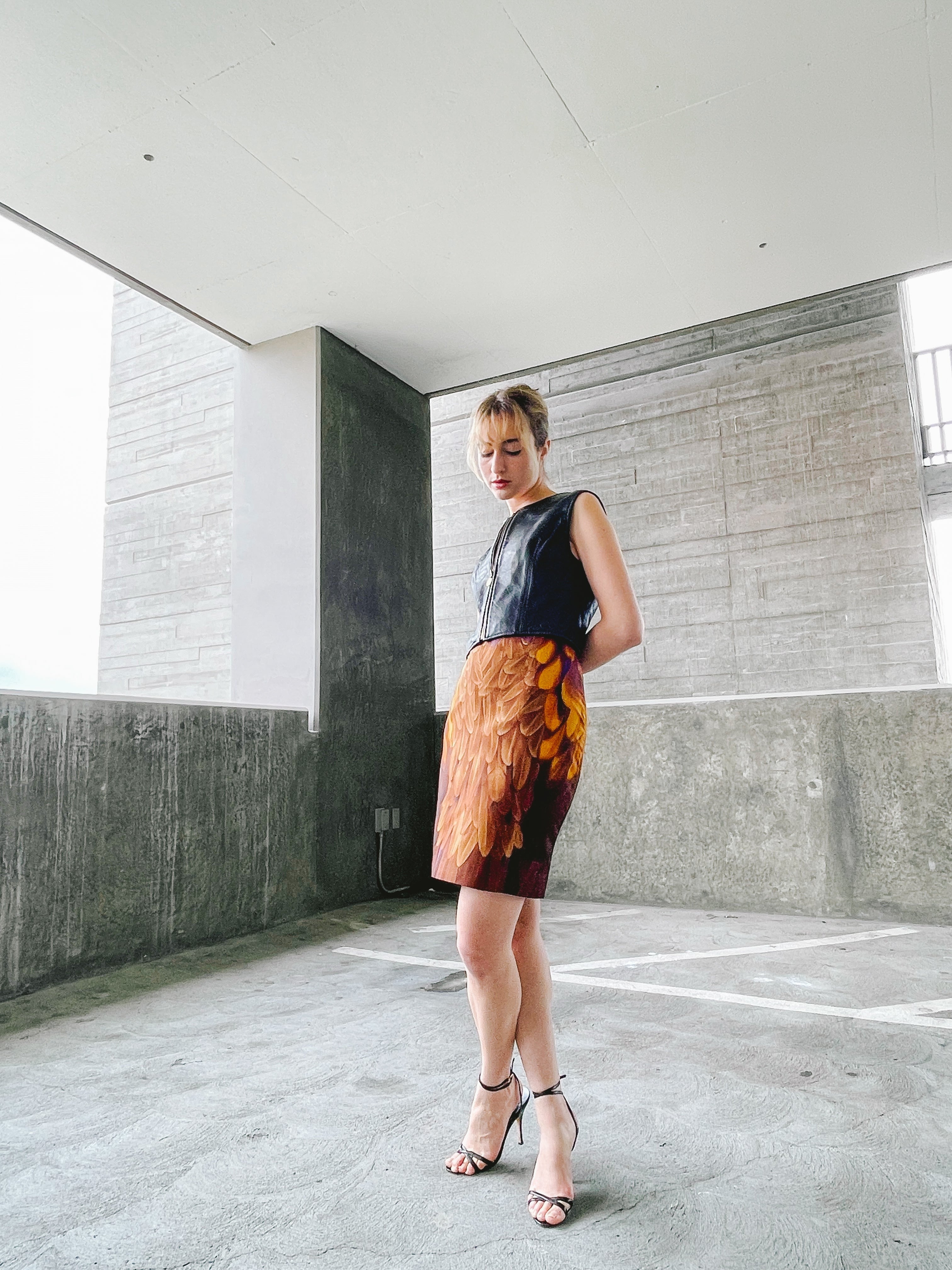 スカート PRADA Feather midi skirt Prada Feather-Embellished Mesh Wool Midi Skirt - Bergdorf