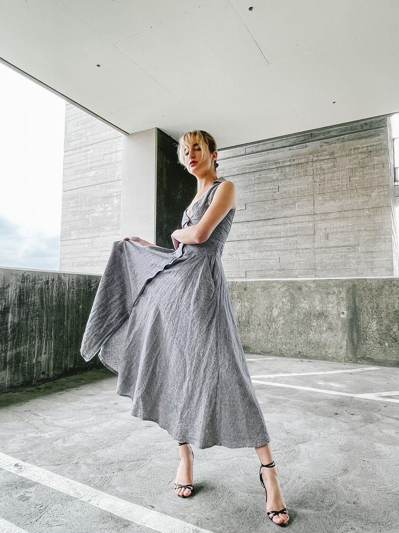 1990s Thierry Mugler Linen Sundress Dress arcadeshops.com