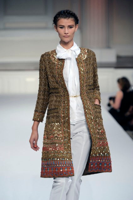 2010 Oscar de la Renta Sequin Accented Embroidered Jacket Jacket arcadeshops.com