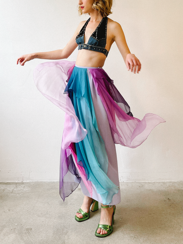 Chiffon rainbow on sale skirt