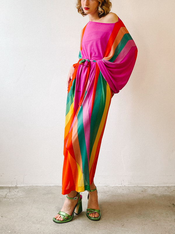 Rainbow Printed Jersey Dress Dress arcadeshops.com