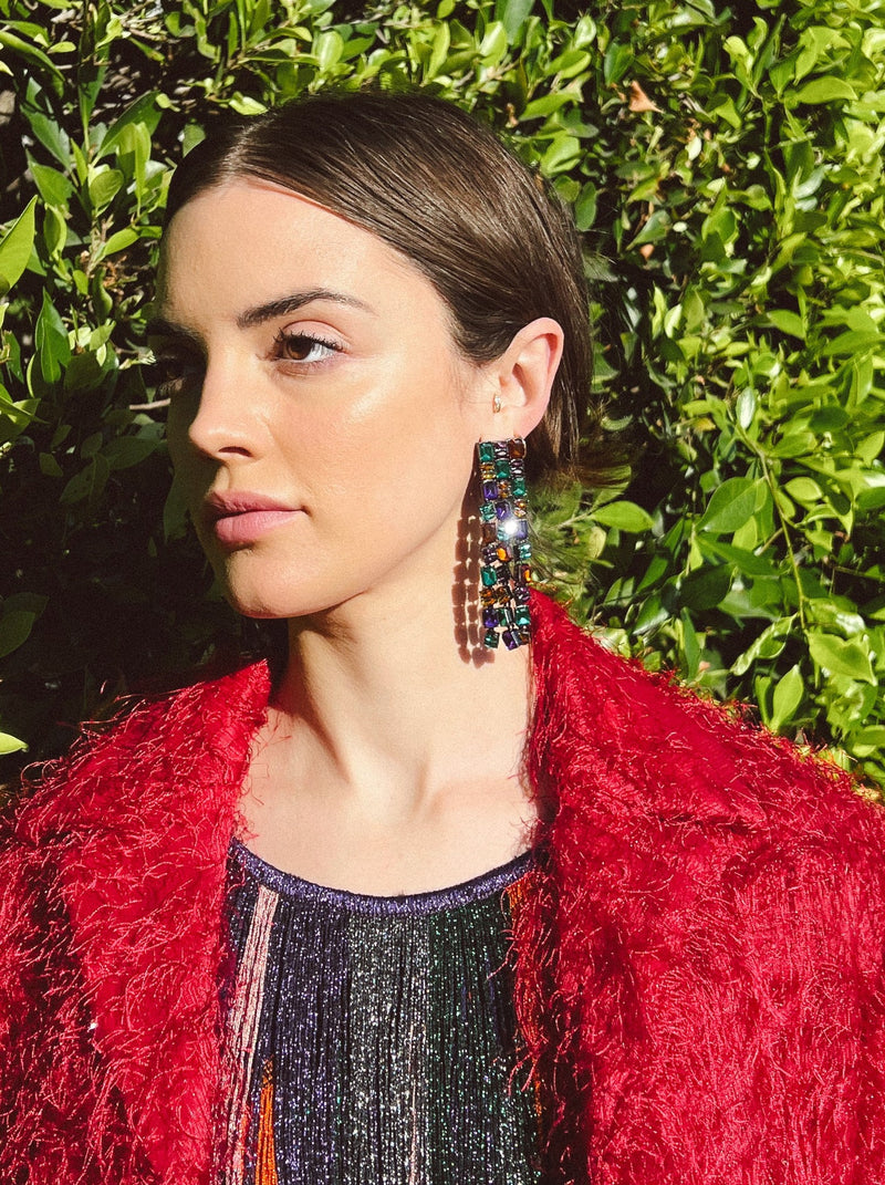 Jeweled Fringe Earrings Accessory arcadeshops.com
