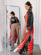 Issey Miyake Burnt Orange Moire Pleated Pants Bottom arcadeshops.com