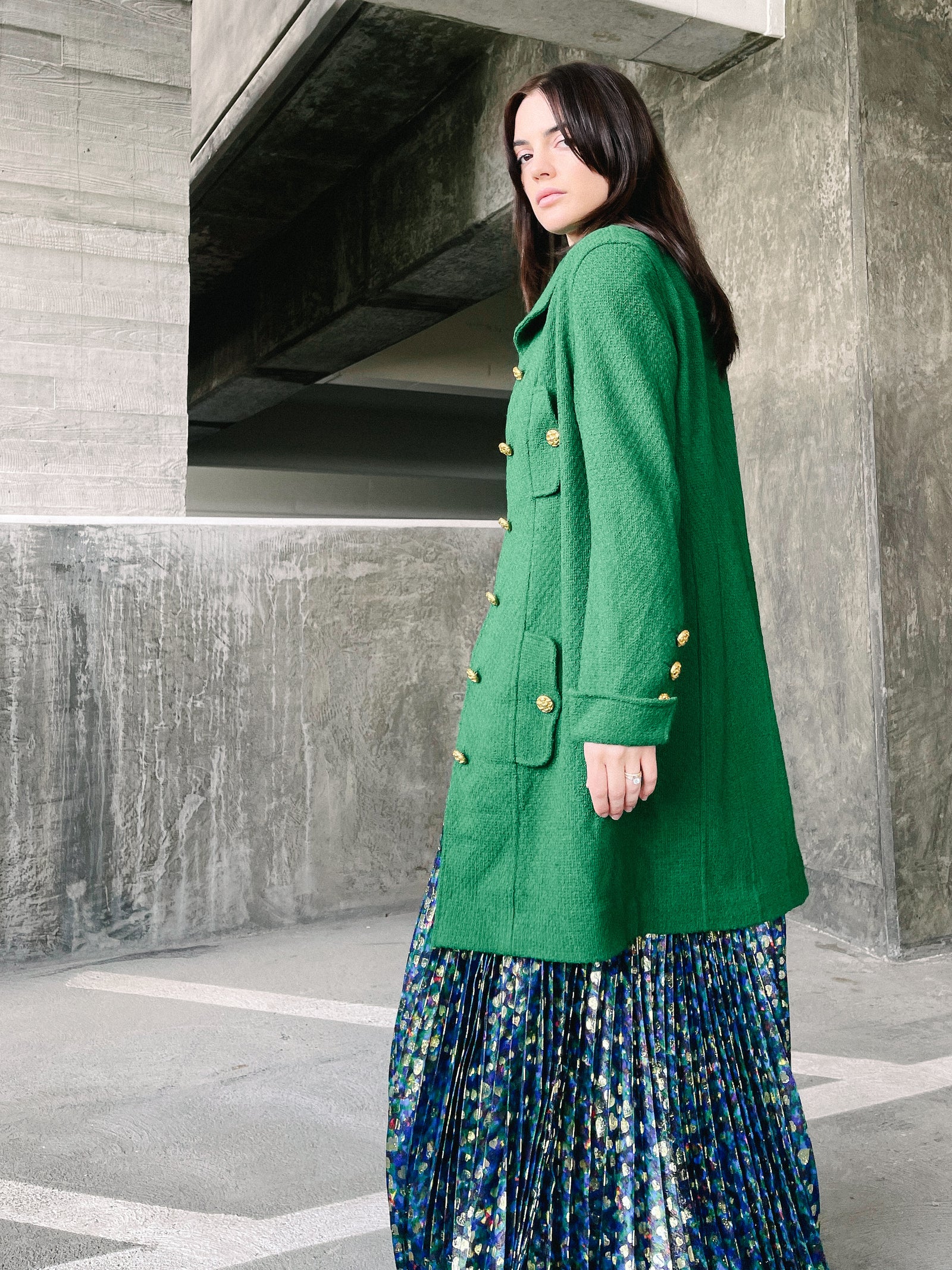 Chanel Kelly Green Boucle Jacket