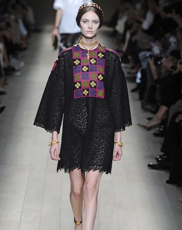 2014 Valentino Floral Eyelet Lace Maxi Dress Dress arcadeshops.com