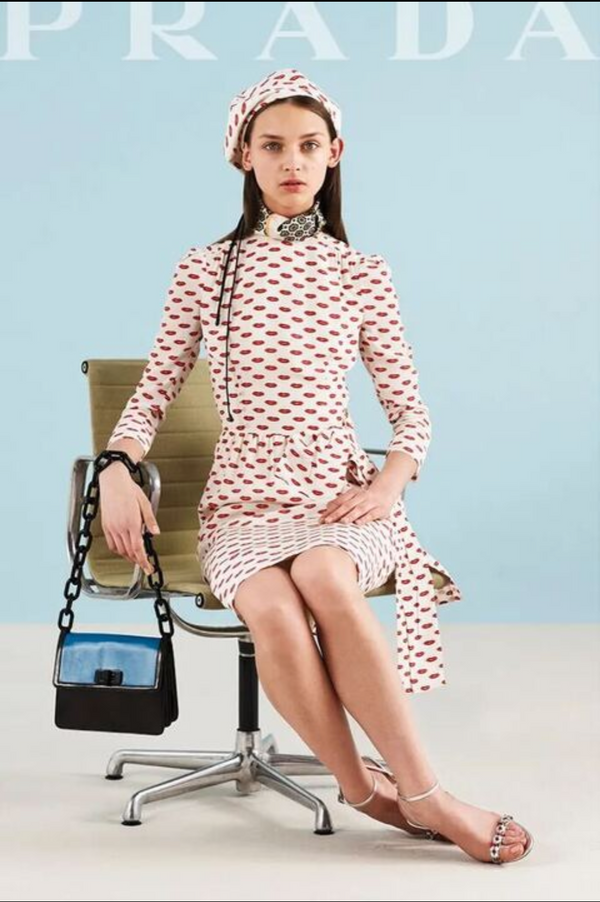 2012 Prada Lip Print Chiffon Top Top arcadeshops.com