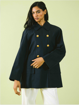 Hermes Navy Waxed Cotton Jacket Jacket arcadeshops.com