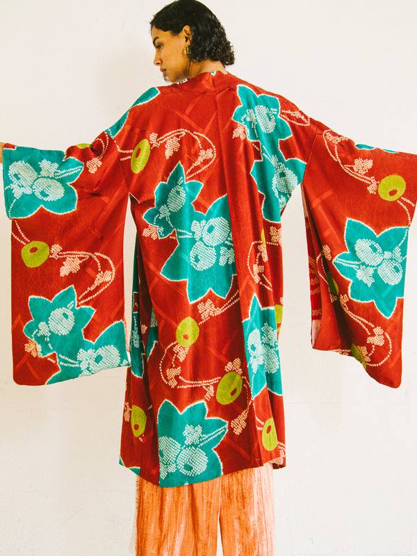 Multicolor Shibori Kimono Jacket arcadeshops.com