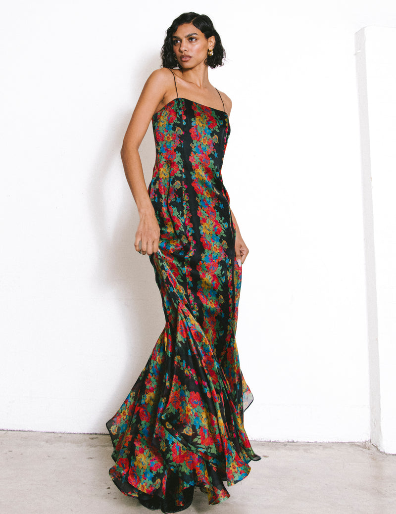 Carolina Herrera Floral Gown and Beaded Jacket Ensemble Dress arcadeshops.com