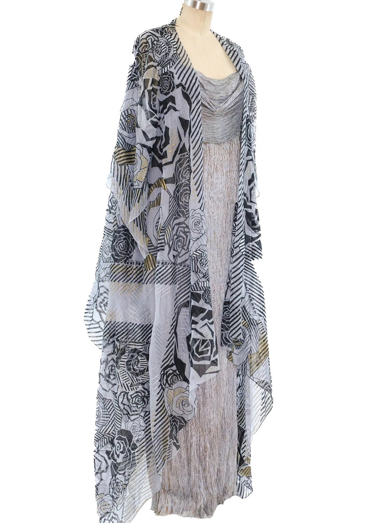 Zandra Rhodes Pleated Column Dress with Duster Dress arcadeshops.com