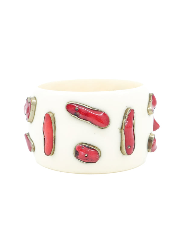 Coral Studded Resin Bangle Jewelry arcadeshops.com