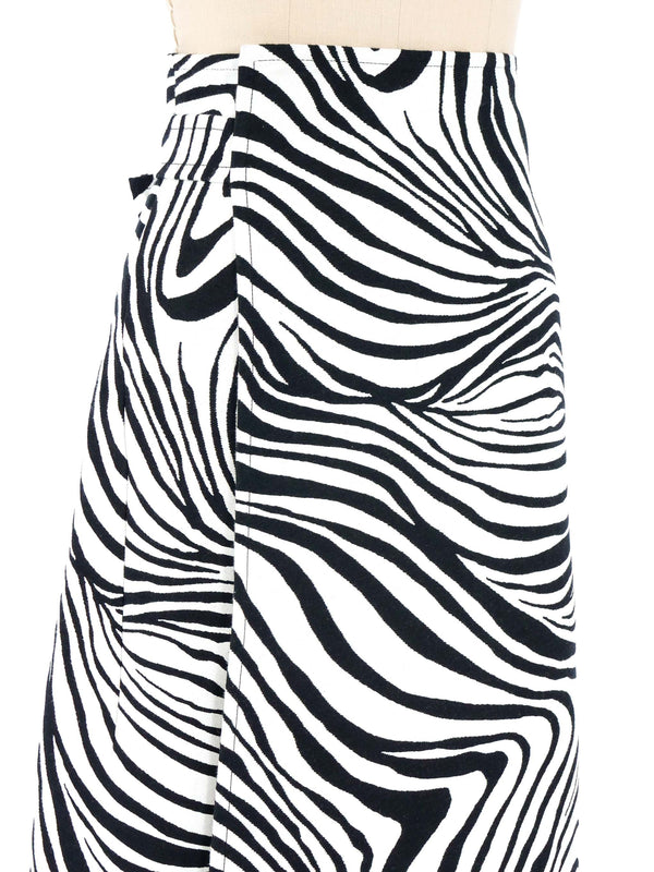 2015 Celine Zebra Print Wrap Skirt Bottom arcadeshops.com