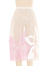Pink Flower Crochet Midi Skirt Bottom arcadeshops.com