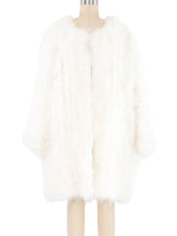 White Marabou Feather Coat Jacket arcadeshops.com