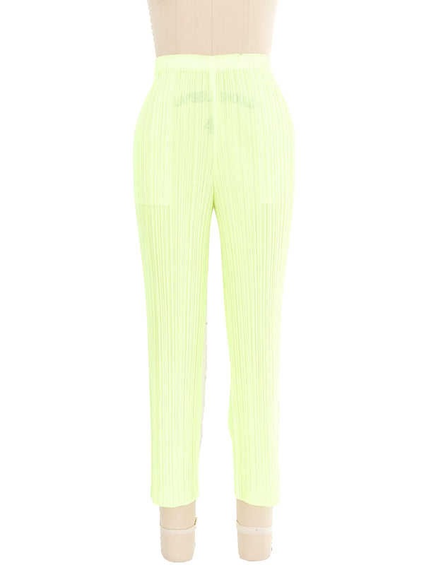 Issey Miyake Pleats Please Neon Lime Pants Bottom arcadeshops.com