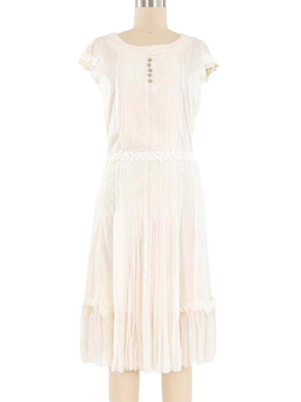 Louis Vuitton Cotton Gauze Ruffle Dress Dress arcadeshops.com