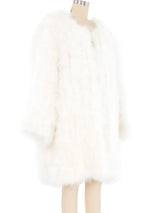 White Marabou Feather Coat Jacket arcadeshops.com