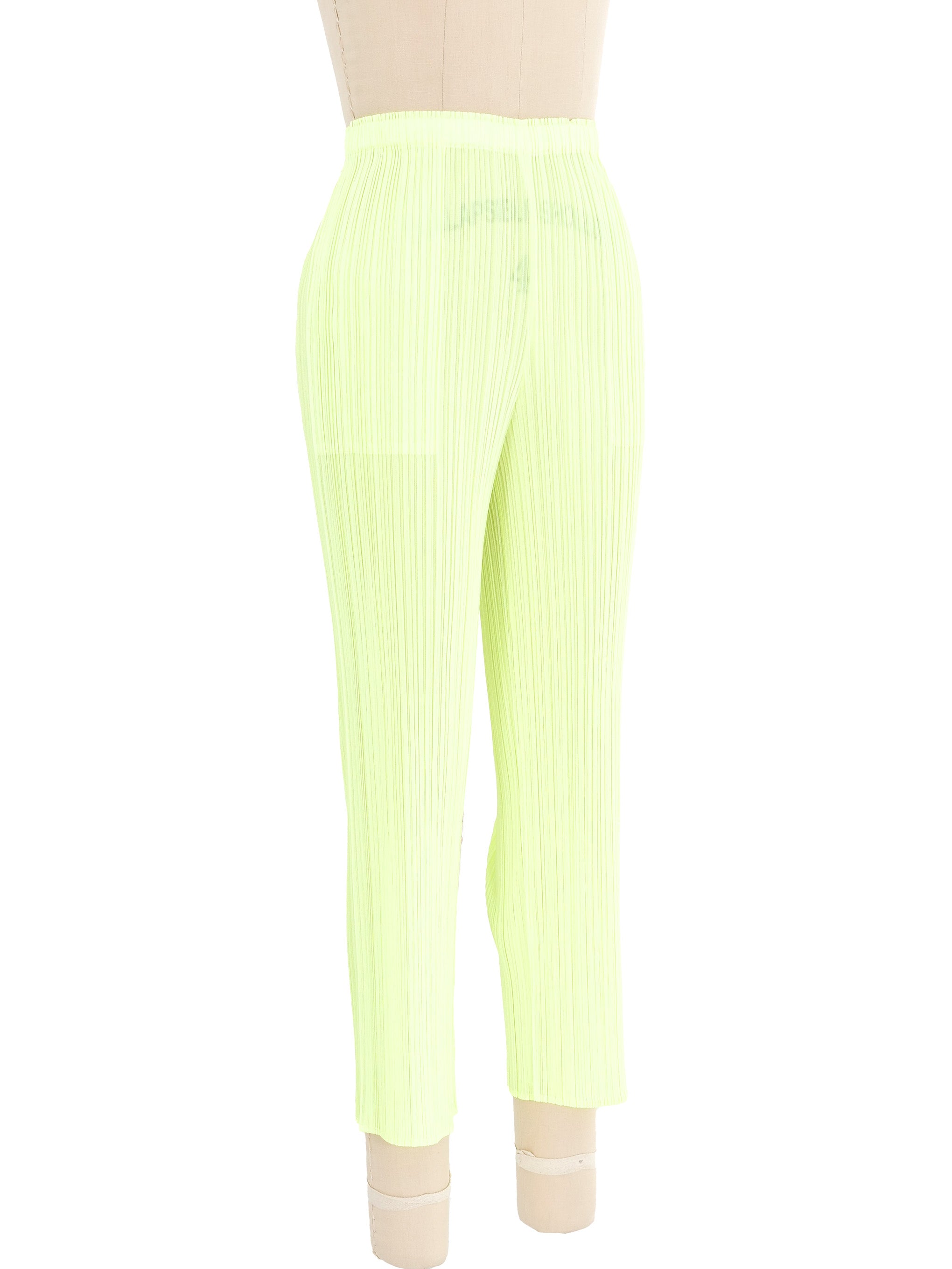 パンツ PLEATS PLEASE ISSEY MIYAKE PINWHEEL Issey Miyake Pleats Please Neon Lime Pants