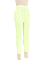 Issey Miyake Pleats Please Neon Lime Pants Bottom arcadeshops.com