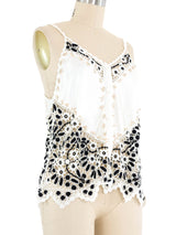 White Satin And Crochet Cami Top arcadeshops.com