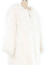 White Marabou Feather Coat Jacket arcadeshops.com