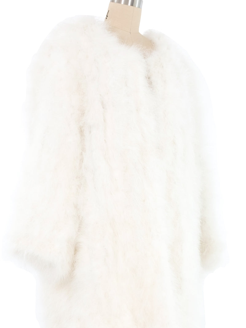 White Marabou Feather Coat Jacket arcadeshops.com