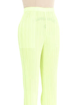 Issey Miyake Pleats Please Neon Lime Pants Bottom arcadeshops.com