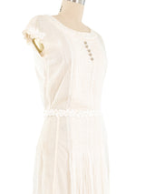 Louis Vuitton Cotton Gauze Ruffle Dress Dress arcadeshops.com