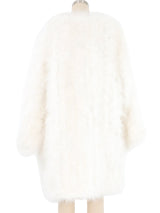 White Marabou Feather Coat Jacket arcadeshops.com