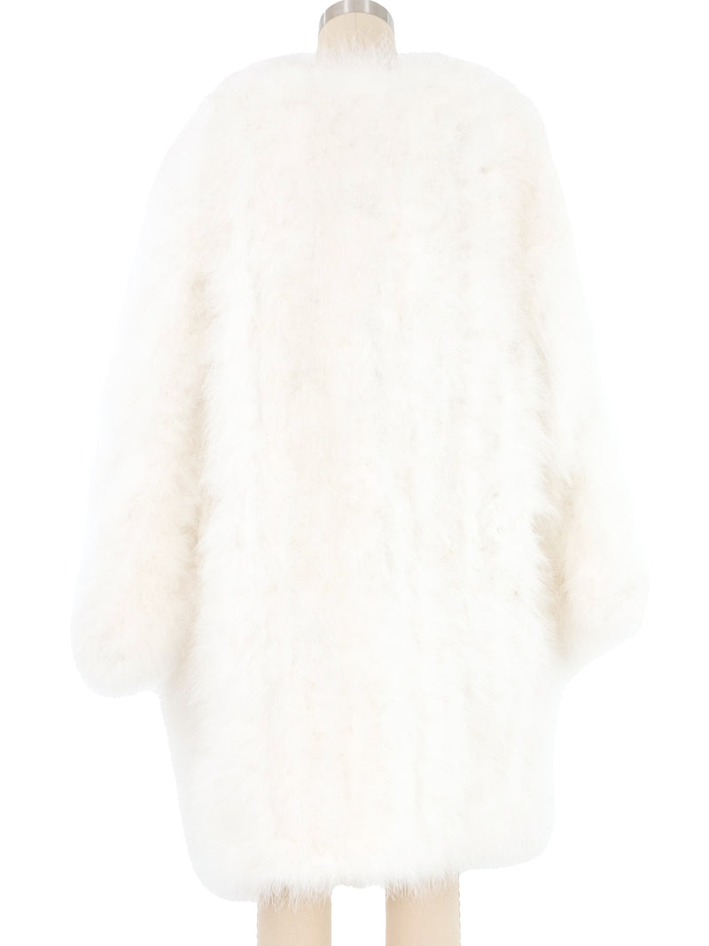 White Marabou Feather Coat Jacket arcadeshops.com