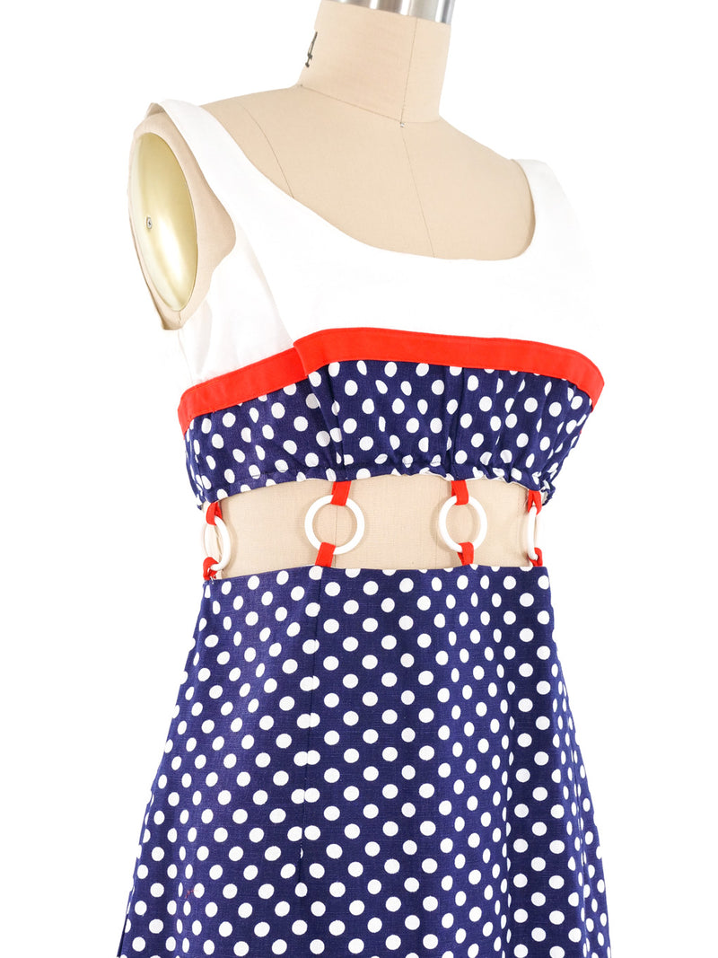 1960s Polka Dot Cut Out Dress Dress arcadeshops.com