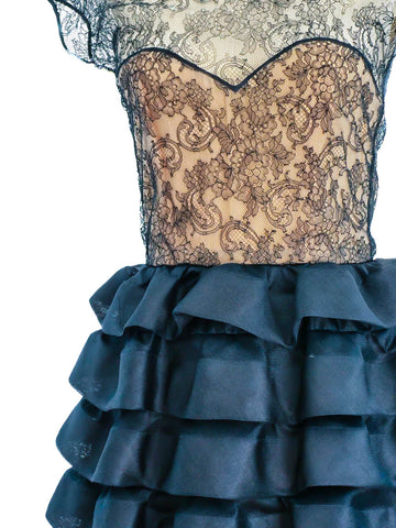 Oscar de la Renta Ruffle Lace Dress