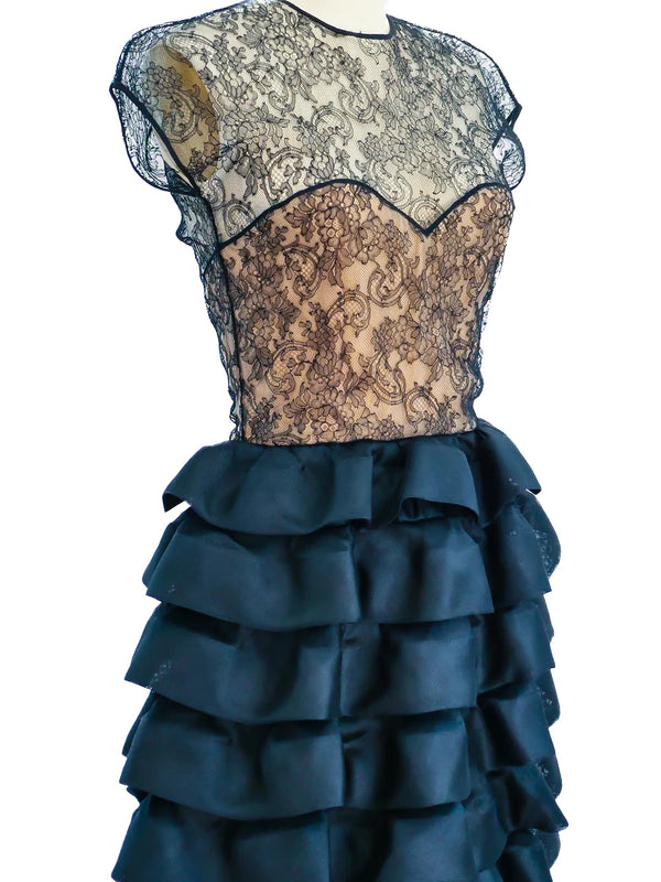 Oscar de la Renta Ruffle Lace Dress Dress arcadeshops.com