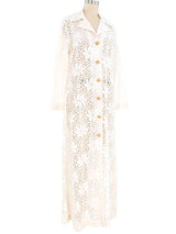 White Floral Lace Duster Dress arcadeshops.com