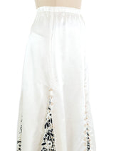 White Satin And Crochet Skirt Bottom arcadeshops.com