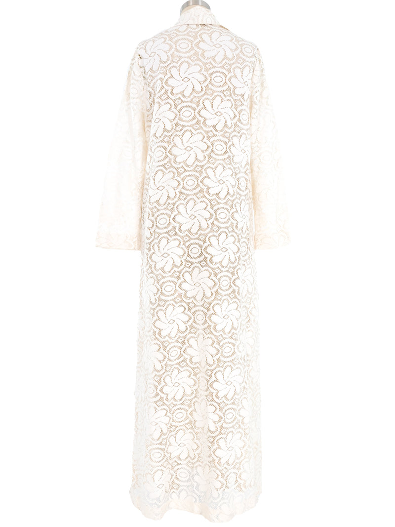 White Floral Lace Duster Dress arcadeshops.com
