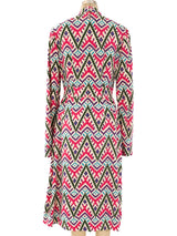 1960's Ikat Printed Wool Dress Dress arcadeshops.com