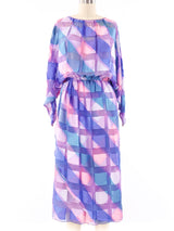 Pastel Striped Jacquard Silk Chiffon Dress Dress arcadeshops.com