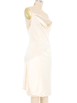 Valentino Ivory Sheer Panel Satin Dress Dress arcadeshops.com