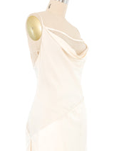 Valentino Ivory Sheer Panel Satin Dress Dress arcadeshops.com