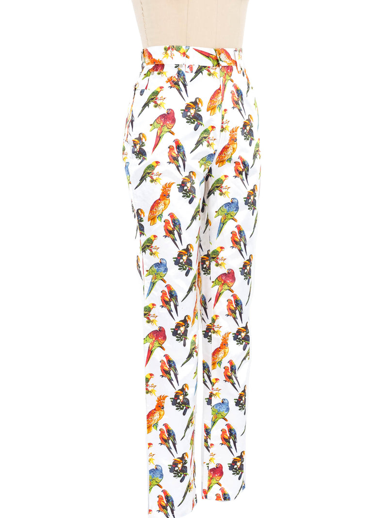 Gianfranco Ferre Satin Parrot Pants Bottom arcadeshops.com