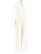 1940s Ivory Crepe Evening Gown Dress arcadeshops.com