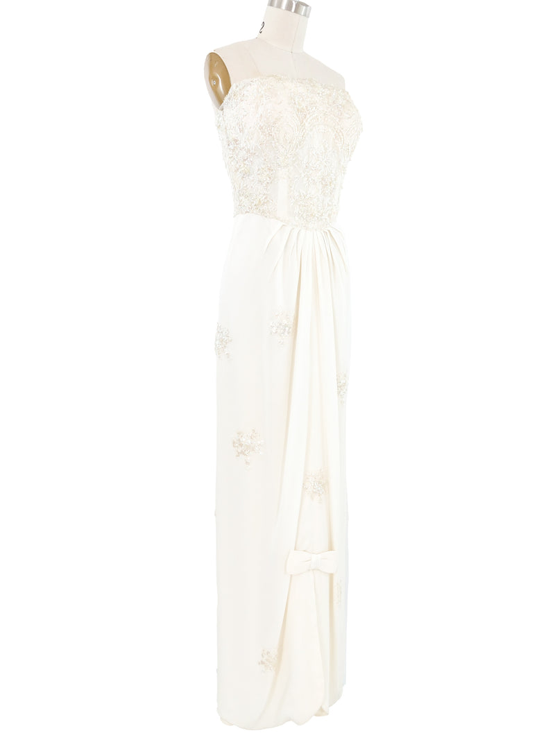 1960s Travilla Lace Embellished Gown Dress arcadeshops.com