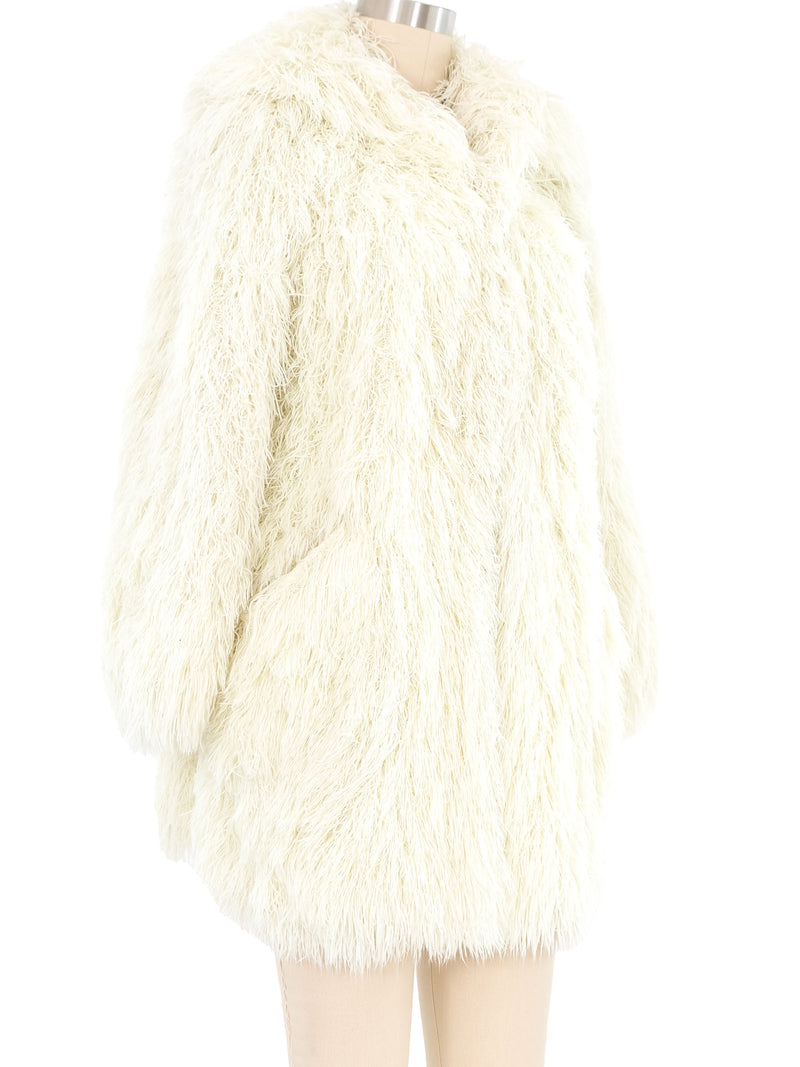 Ivory Yarn Shag Jacket Jacket arcadeshops.com