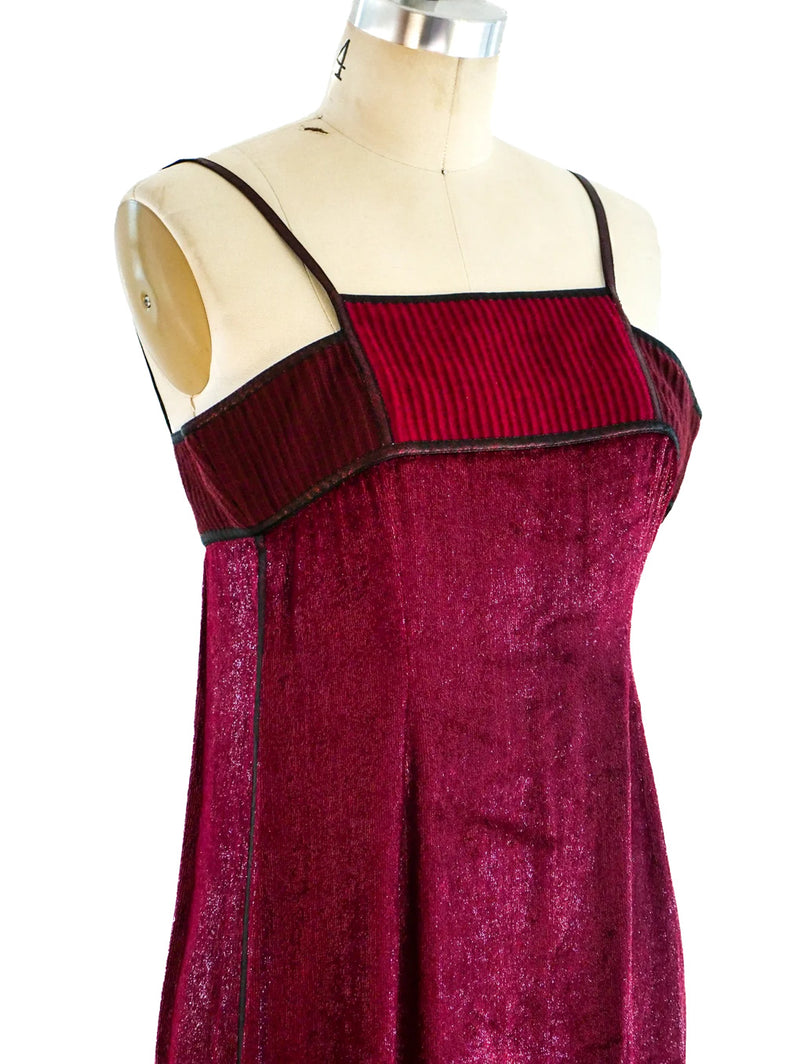 Geoffrey Beene Red Lurex Column Gown Dress arcadeshops.com